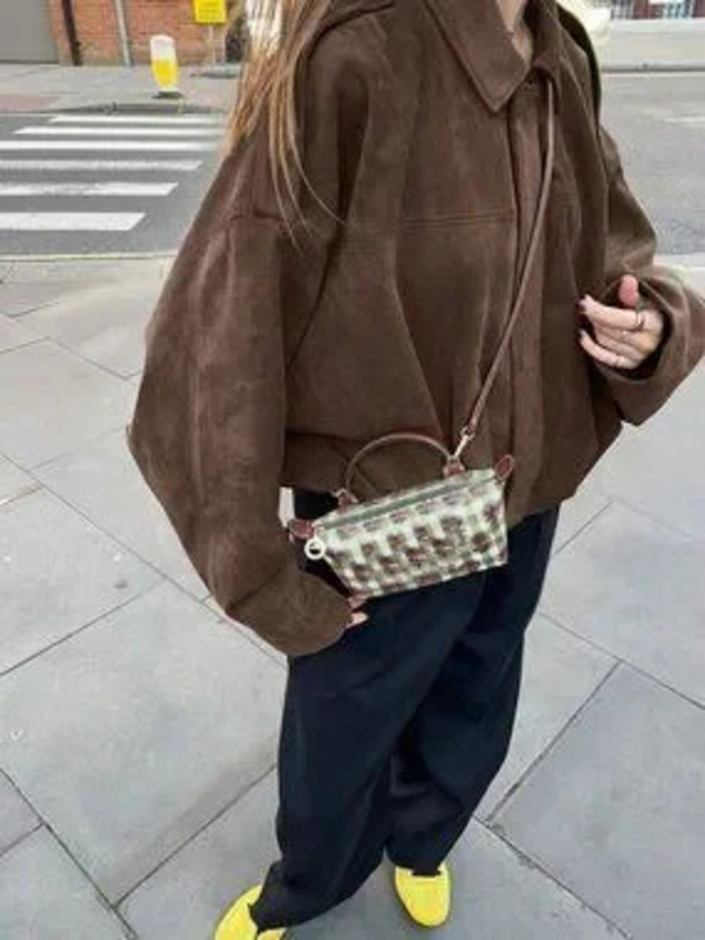 Rust Brown Casual Women's Faux Suede Long Sleeve Military Jacket